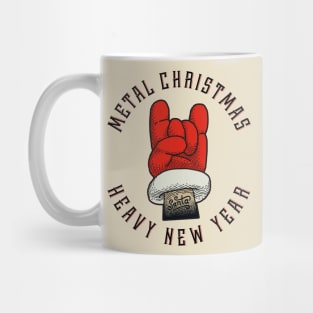 Metal Christmas Rock Heavy New Year Tattoo Santa Mug